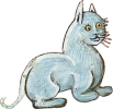 Medieval painted white cat