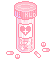 Pink pill bottle