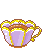 Purple scalloped teacup