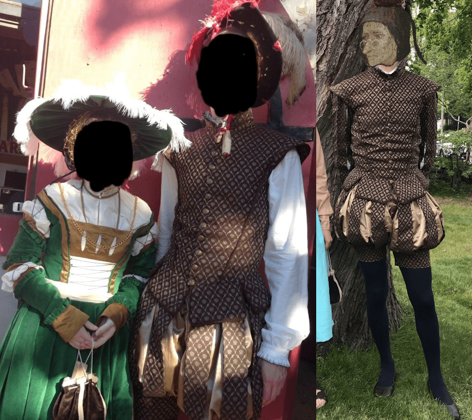 Brown 16th century damask suit