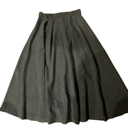 Grey midi a-line skirt