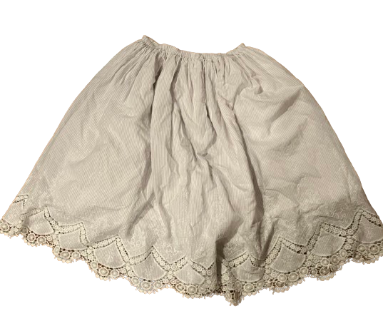 Light grey and white skirt with lace trim
