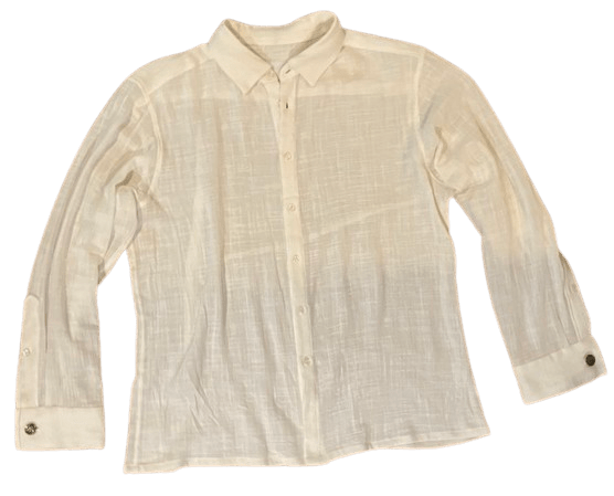 White linen buttondown shirt